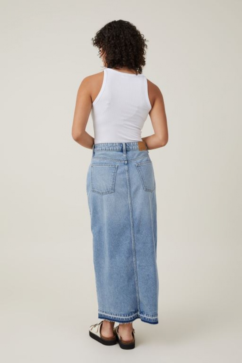 Falda Cotton On Bailey Denim Maxi Mujer Azules | 0eanGFZnmdZ