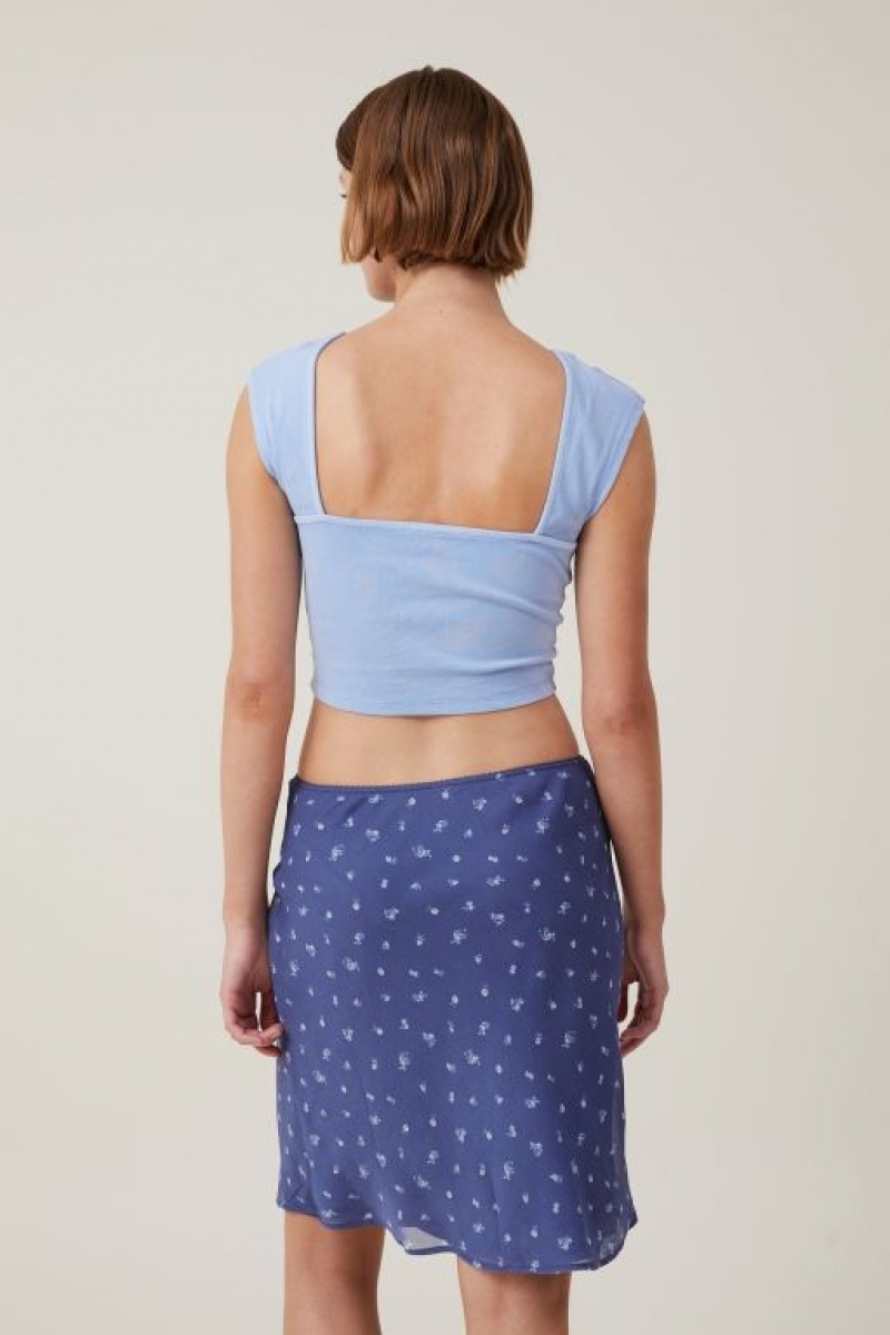 Falda Cotton On Chiffon Slip Mujer Azul Marino | PBRJkvl5wzi