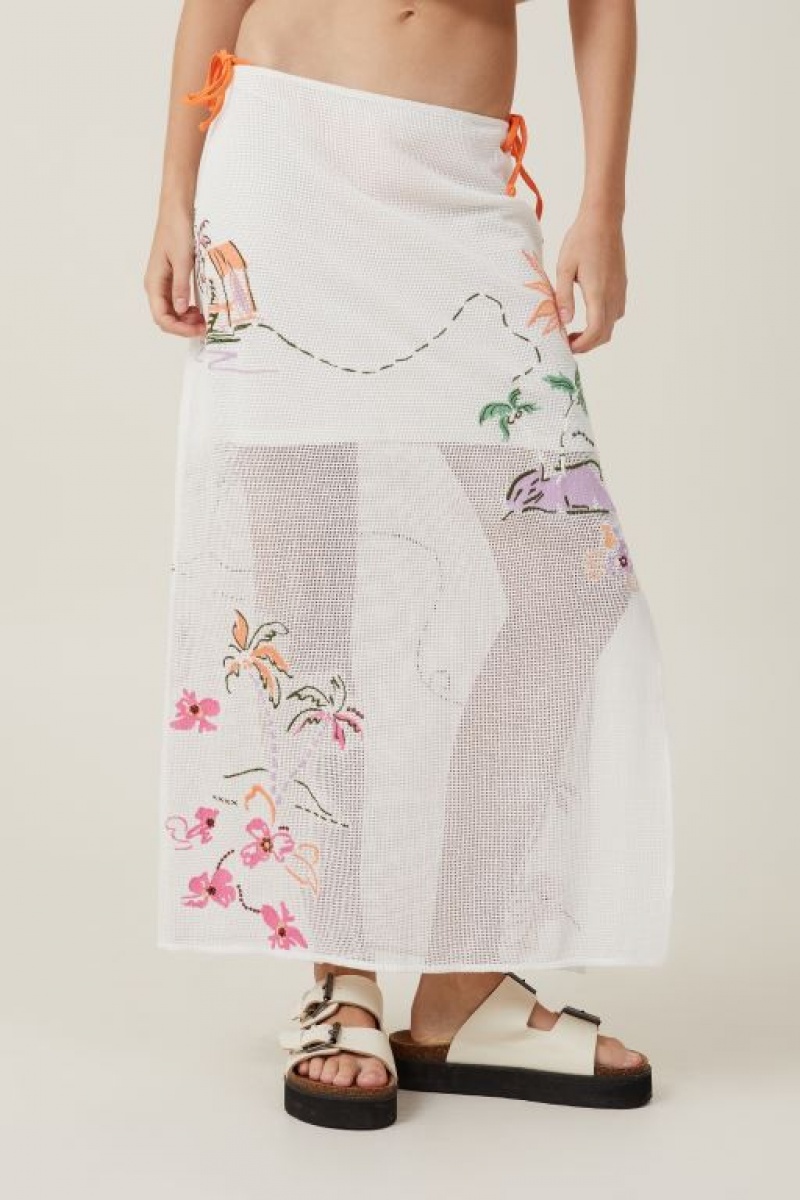 Falda Cotton On Florence Embroidered Midi Mujer Vacay | SE84Hq1lAy2