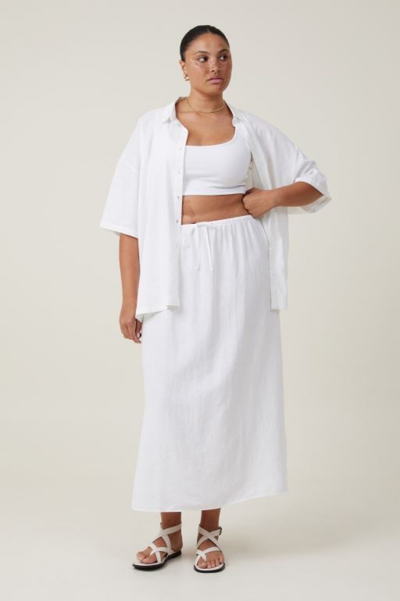 Falda Cotton On Haven Maxi Slip Mujer Blancas | ixpnGGqYtur