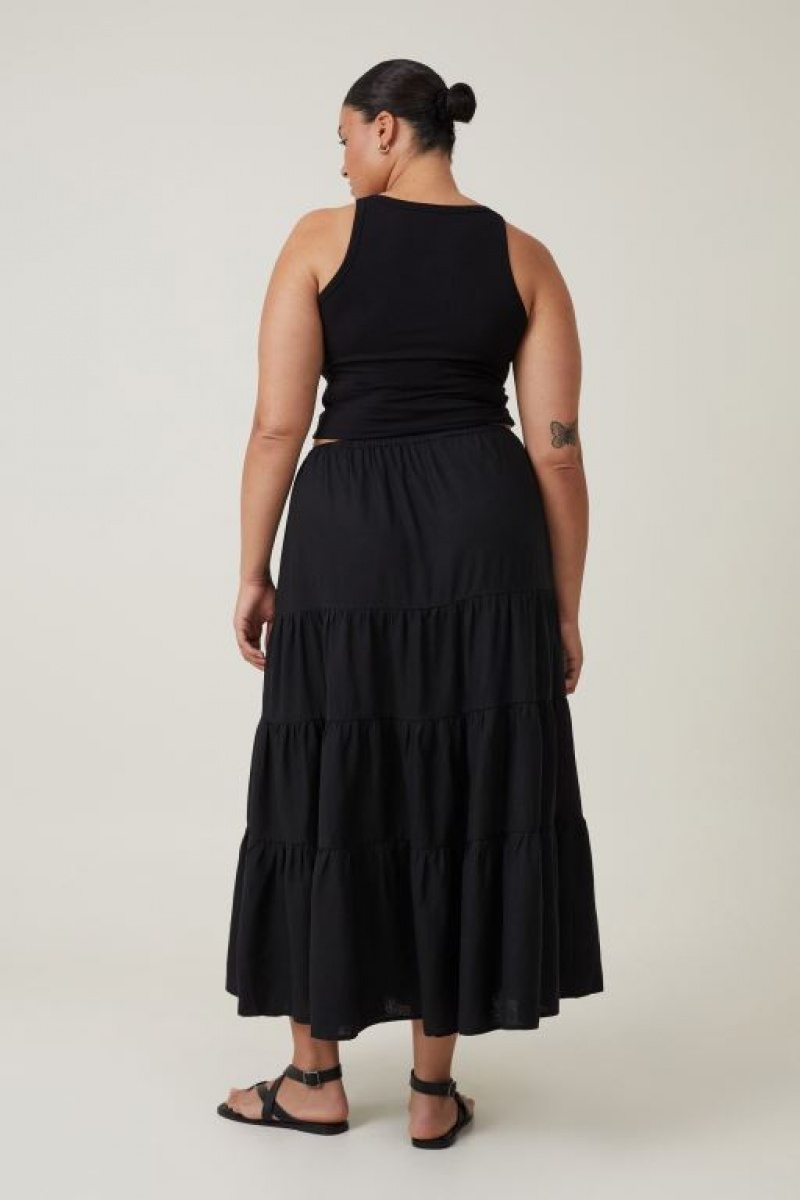 Falda Cotton On Haven Tiered Maxi Mujer Negras | ODCDr6afkdA