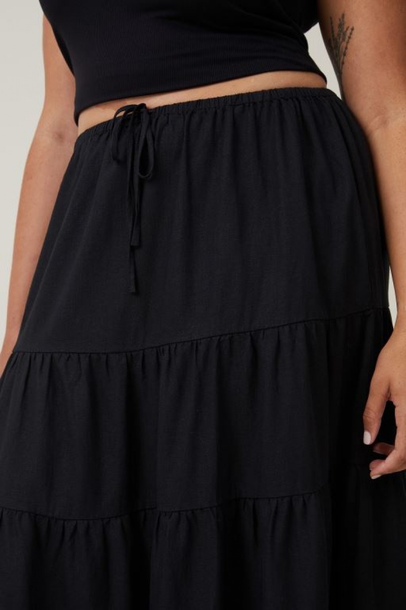 Falda Cotton On Haven Tiered Maxi Mujer Negras | ODCDr6afkdA