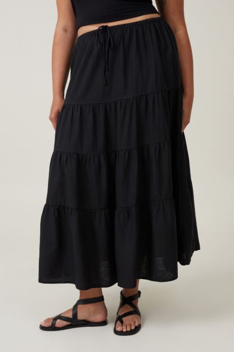 Falda Cotton On Haven Tiered Maxi Mujer Negras | ODCDr6afkdA