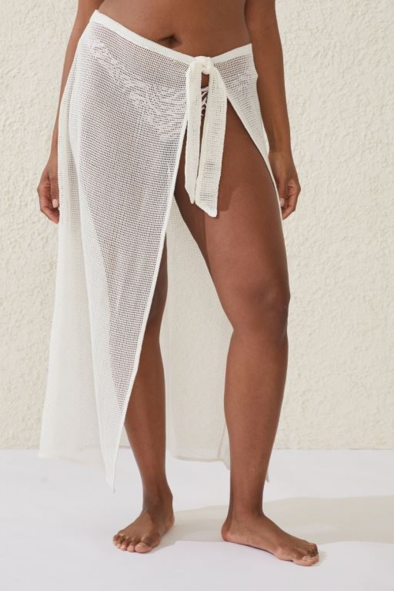 Falda Cotton On Open Mesh Beach Sarong Wrap Mujer Blancas | PcP79hCfBvf