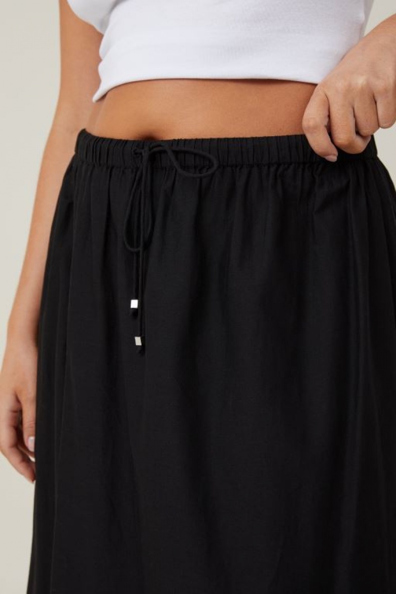 Falda Cotton On Rylee Encaje Maxi Mujer Negras | UJ4Hp60XCir