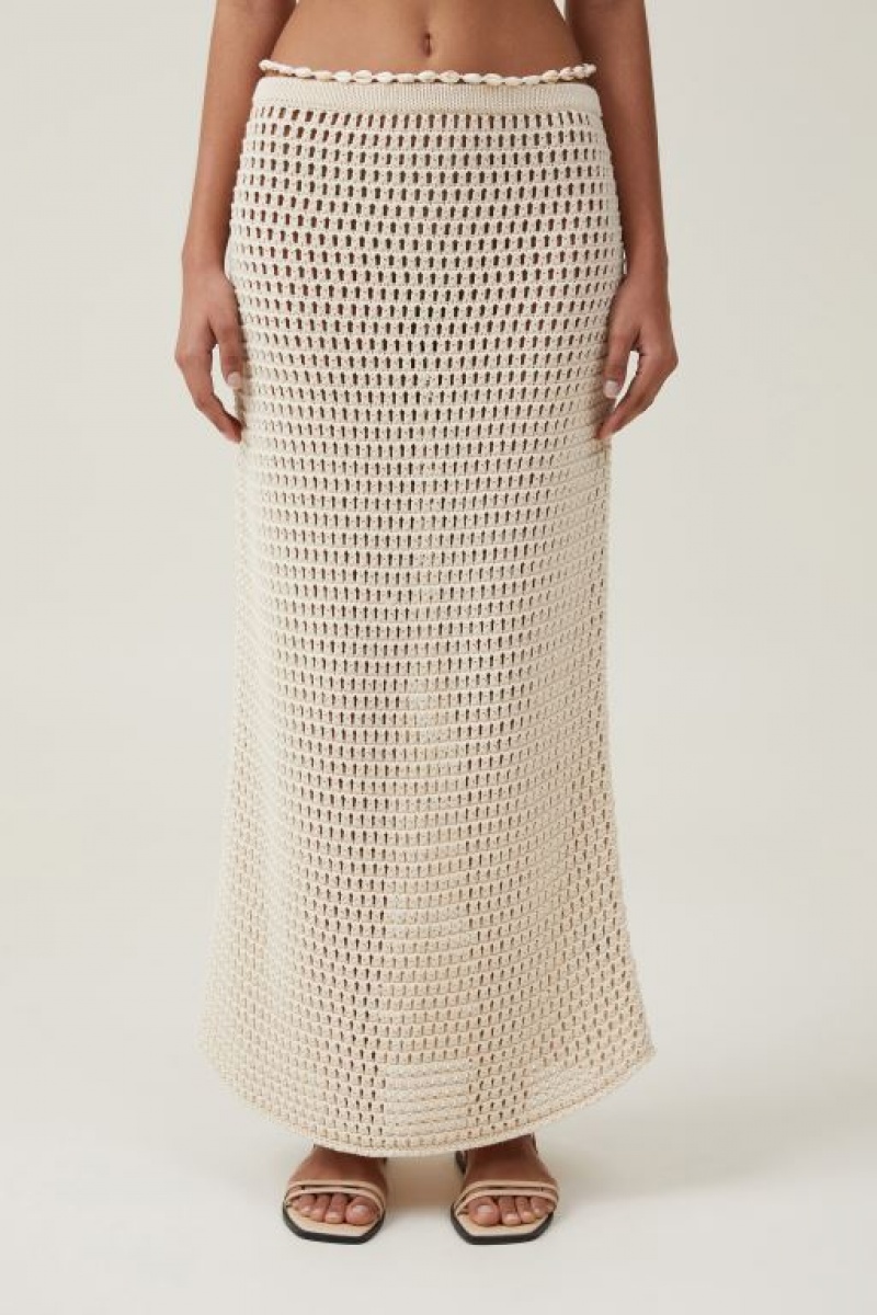 Falda Cotton On Silvy Crochet Maxi Mujer Ecru | qjL0N0lZEAq