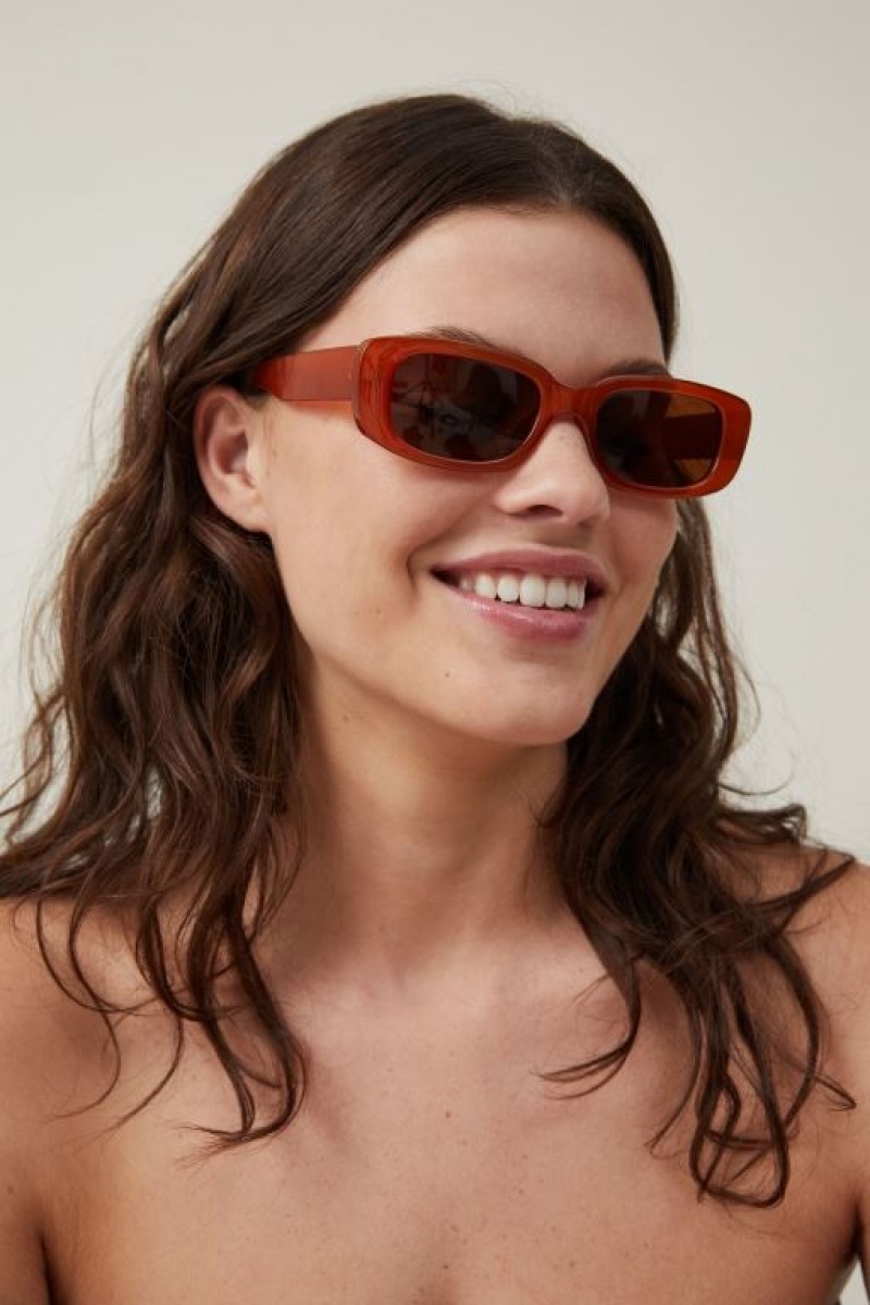 Gafas de Sol Cotton On Abby Rectangle Mujer Amber | y3WutSO0amI