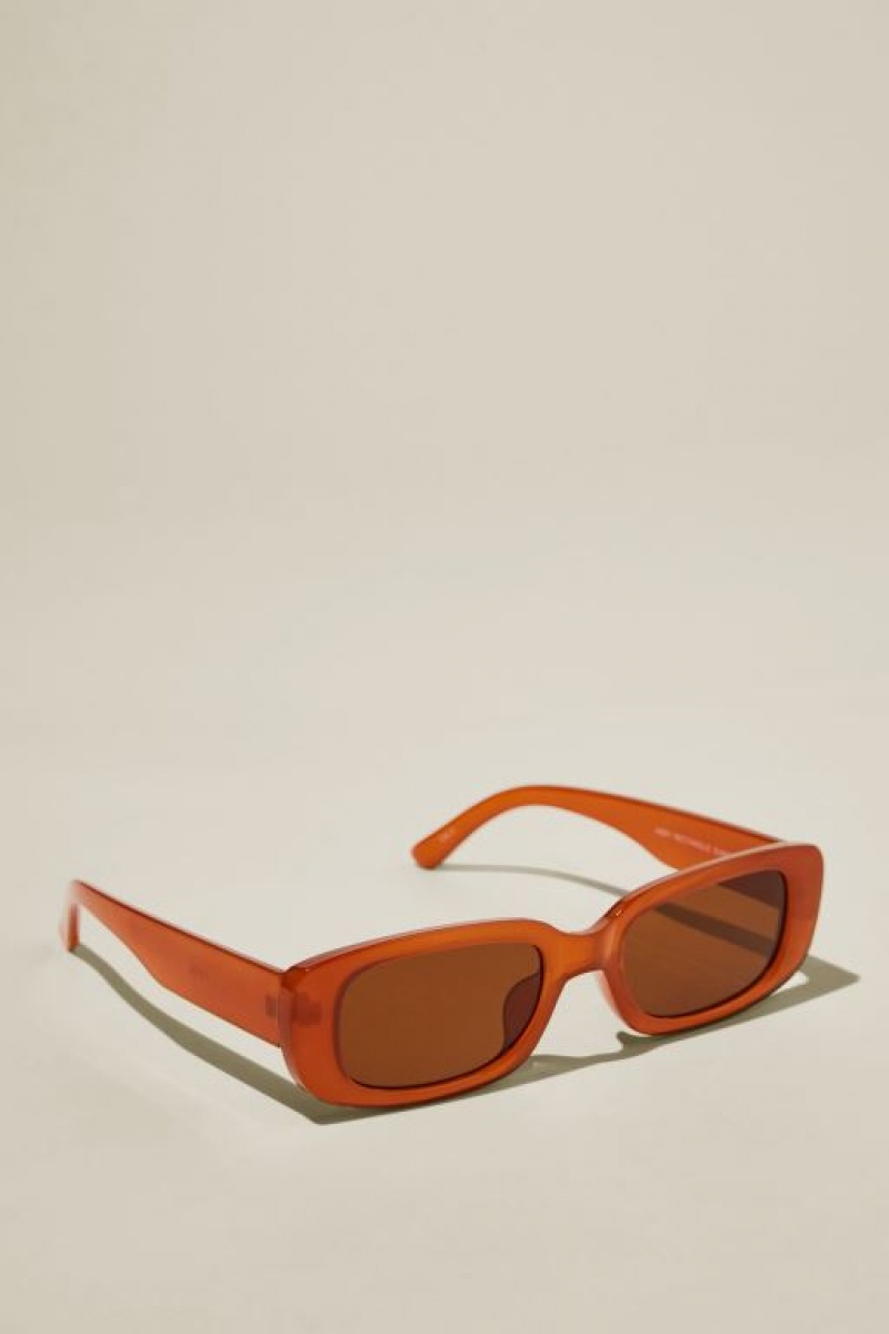 Gafas de Sol Cotton On Abby Rectangle Mujer Amber | y3WutSO0amI