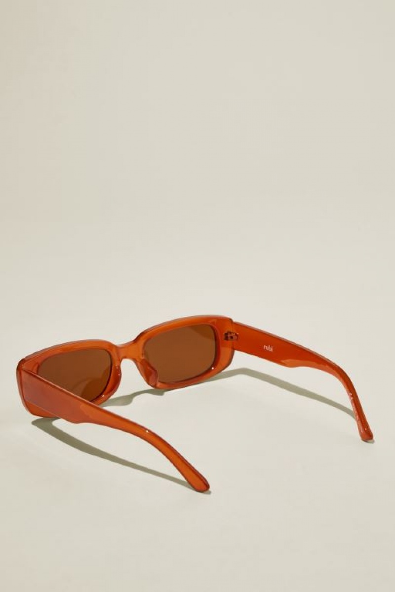 Gafas de Sol Cotton On Abby Rectangle Mujer Amber | y3WutSO0amI