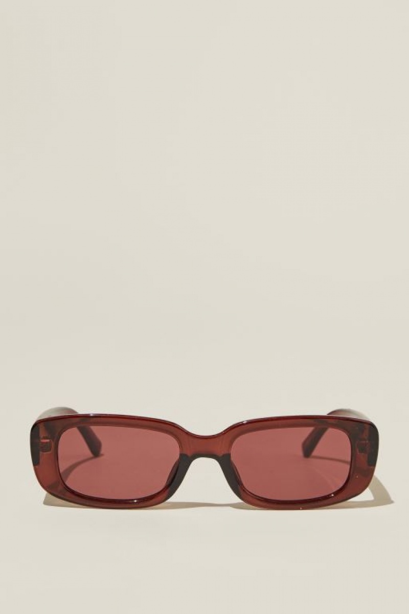 Gafas de Sol Cotton On Abby Rectangle Mujer Marrones | nLuROLDeK8A