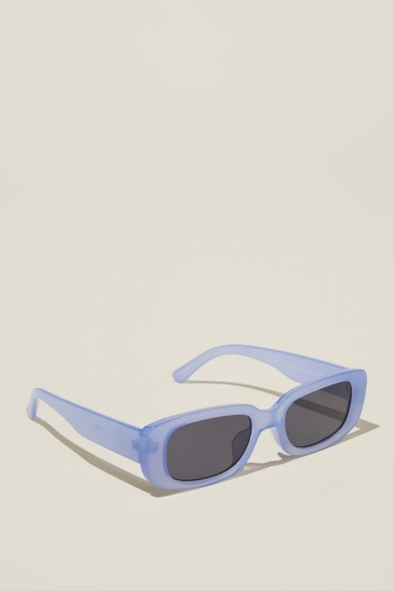 Gafas de Sol Cotton On Abby Rectangle Mujer Azules | XkjcOi24c3h