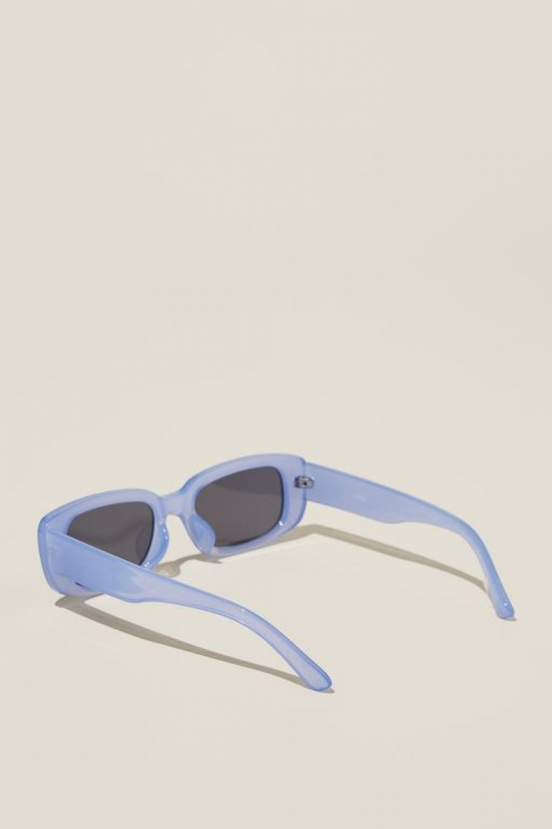 Gafas de Sol Cotton On Abby Rectangle Mujer Azules | XkjcOi24c3h