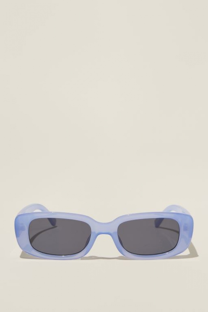 Gafas de Sol Cotton On Abby Rectangle Mujer Azules | XkjcOi24c3h