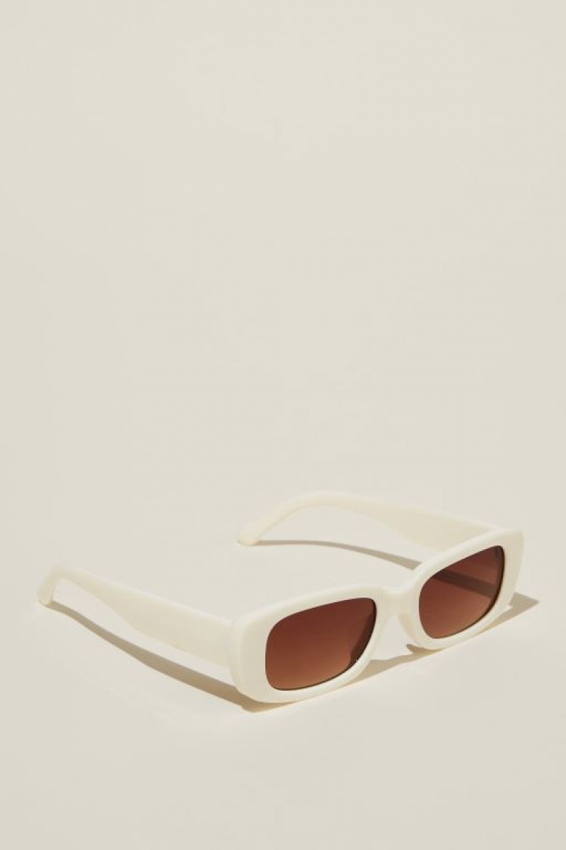 Gafas de Sol Cotton On Abby Rectangle Mujer Blancas | tjrFziJgkCs