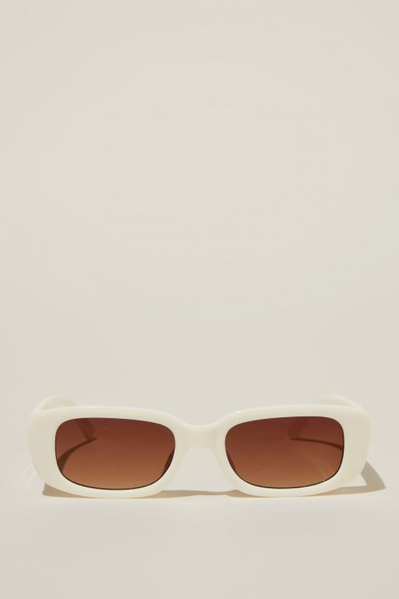 Gafas de Sol Cotton On Abby Rectangle Mujer Blancas | tjrFziJgkCs