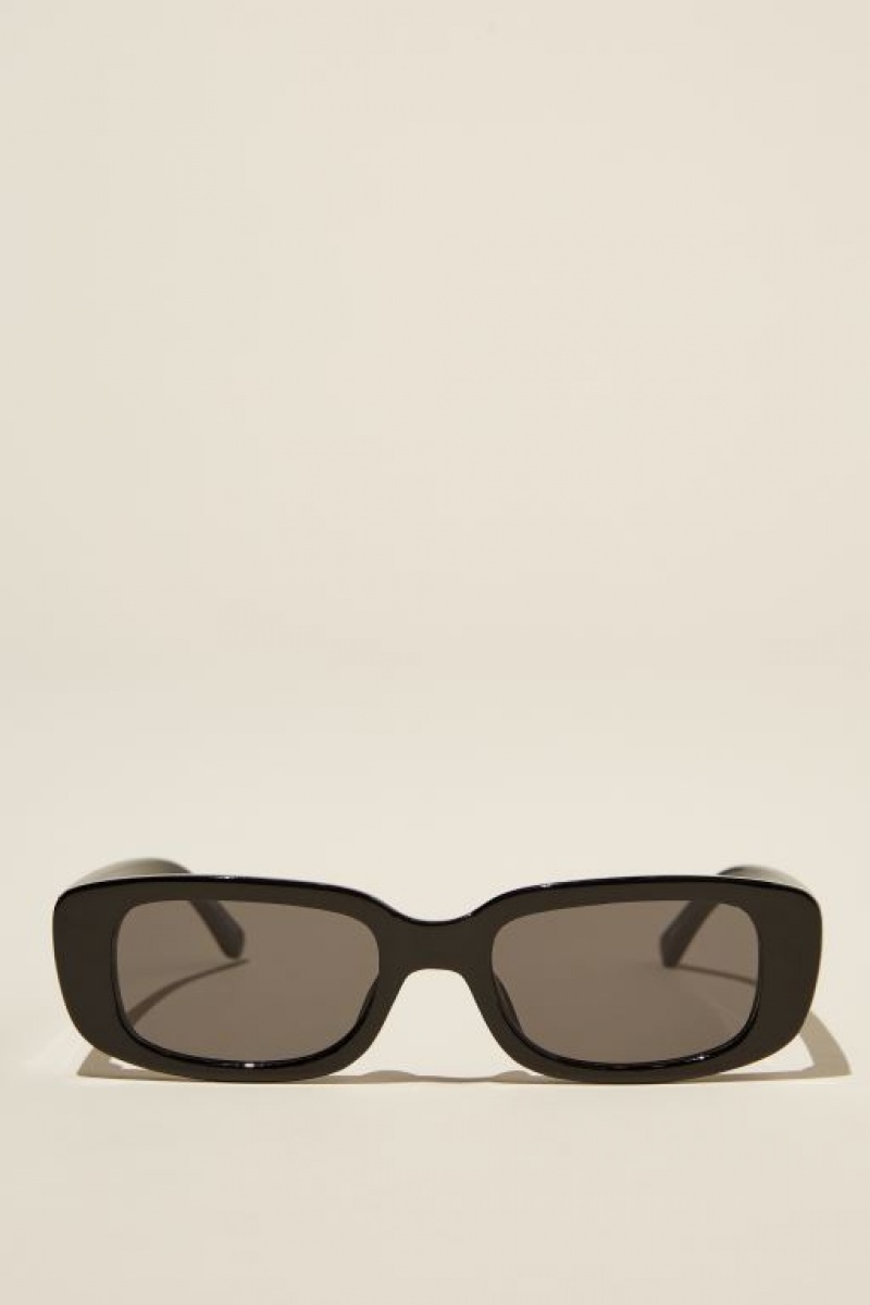 Gafas de Sol Cotton On Abby Rectangle Mujer Negras | tgTupBJIuIc