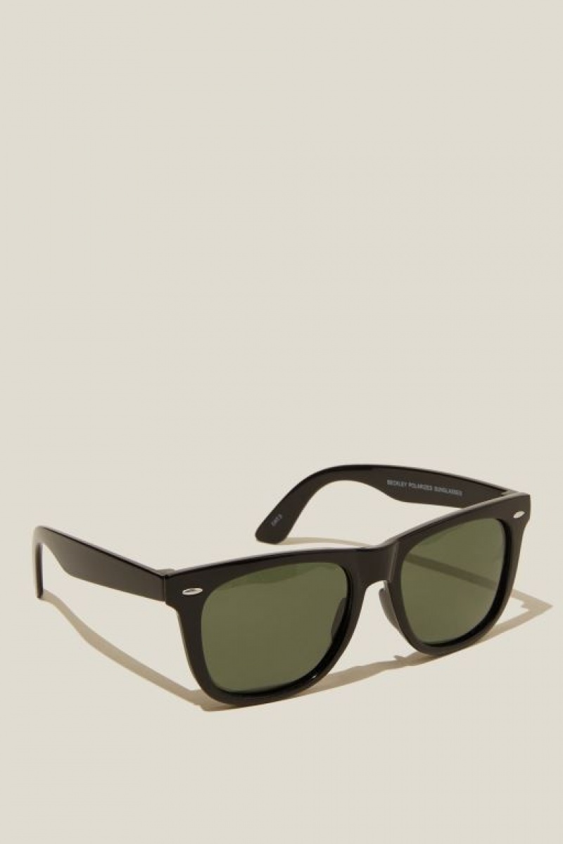 Gafas de Sol Cotton On Beckley Polarized Hombre Negras Verde | oYAlAJM5q5R