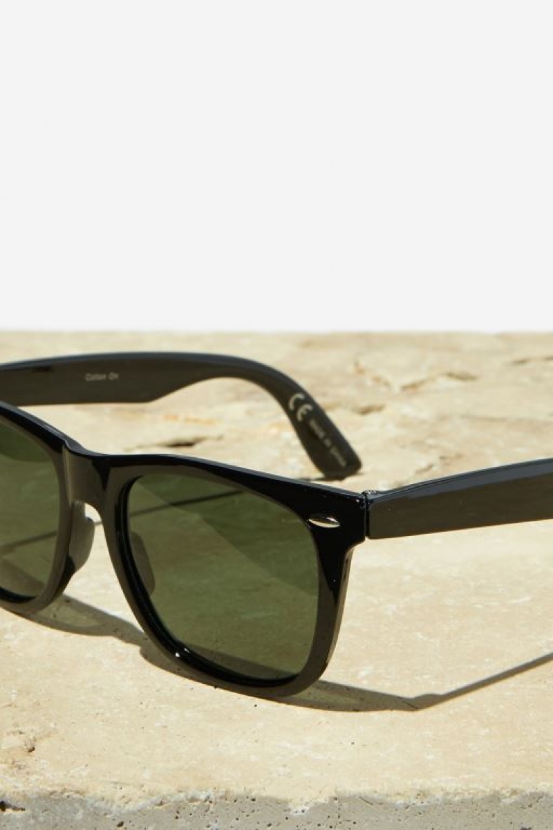 Gafas de Sol Cotton On Beckley Polarized Hombre Negras Verde | oYAlAJM5q5R