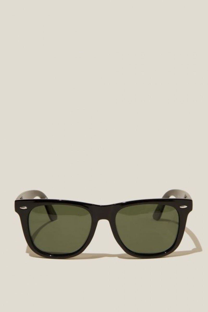 Gafas de Sol Cotton On Beckley Polarized Hombre Negras Verde | oYAlAJM5q5R