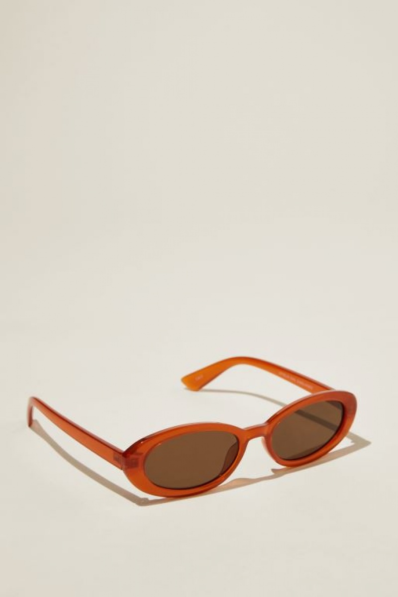 Gafas de Sol Cotton On Ophelia Oval Mujer Amber | SLIEeVyCQtm