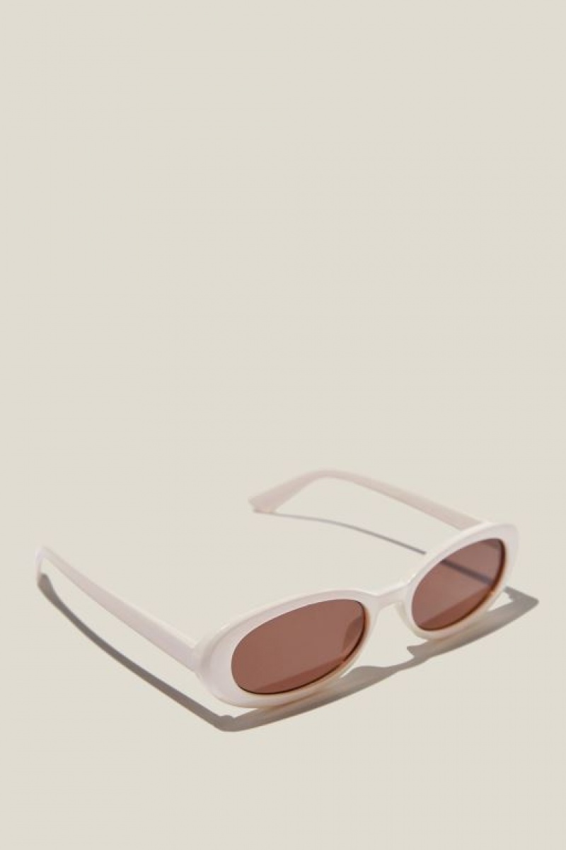 Gafas de Sol Cotton On Ophelia Oval Mujer Blancas | NdQfXE5YZTK