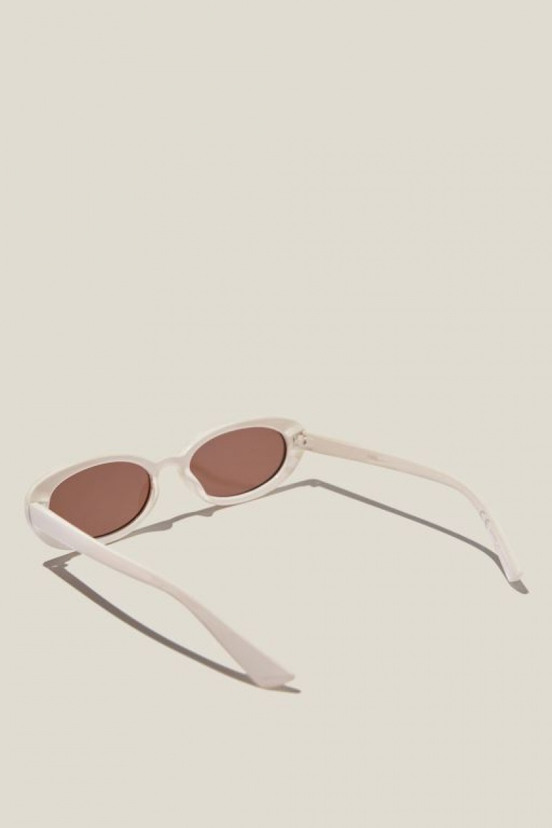 Gafas de Sol Cotton On Ophelia Oval Mujer Blancas | NdQfXE5YZTK