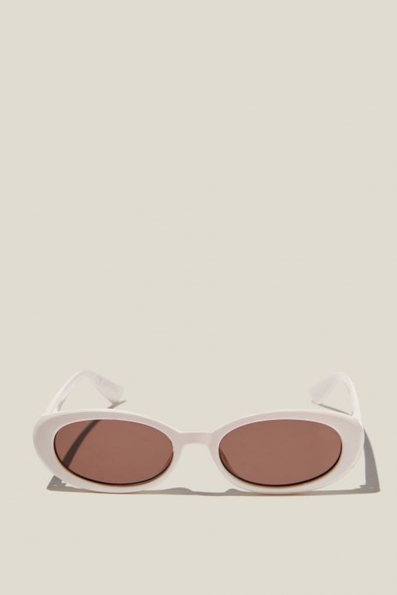 Gafas de Sol Cotton On Ophelia Oval Mujer Blancas | NdQfXE5YZTK