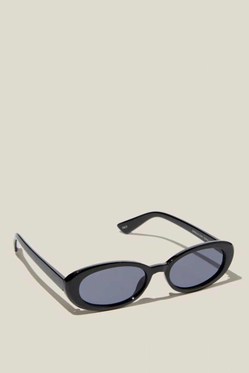 Gafas de Sol Cotton On Ophelia Oval Mujer Negras | 2CcixCGq0Fy