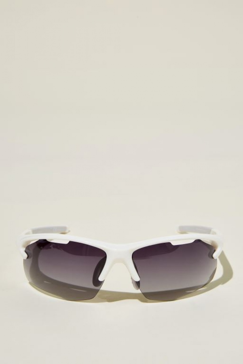 Gafas de Sol Cotton On The Accelerate Polarized Hombre Blancas Gris | UXKsmVYWhZM