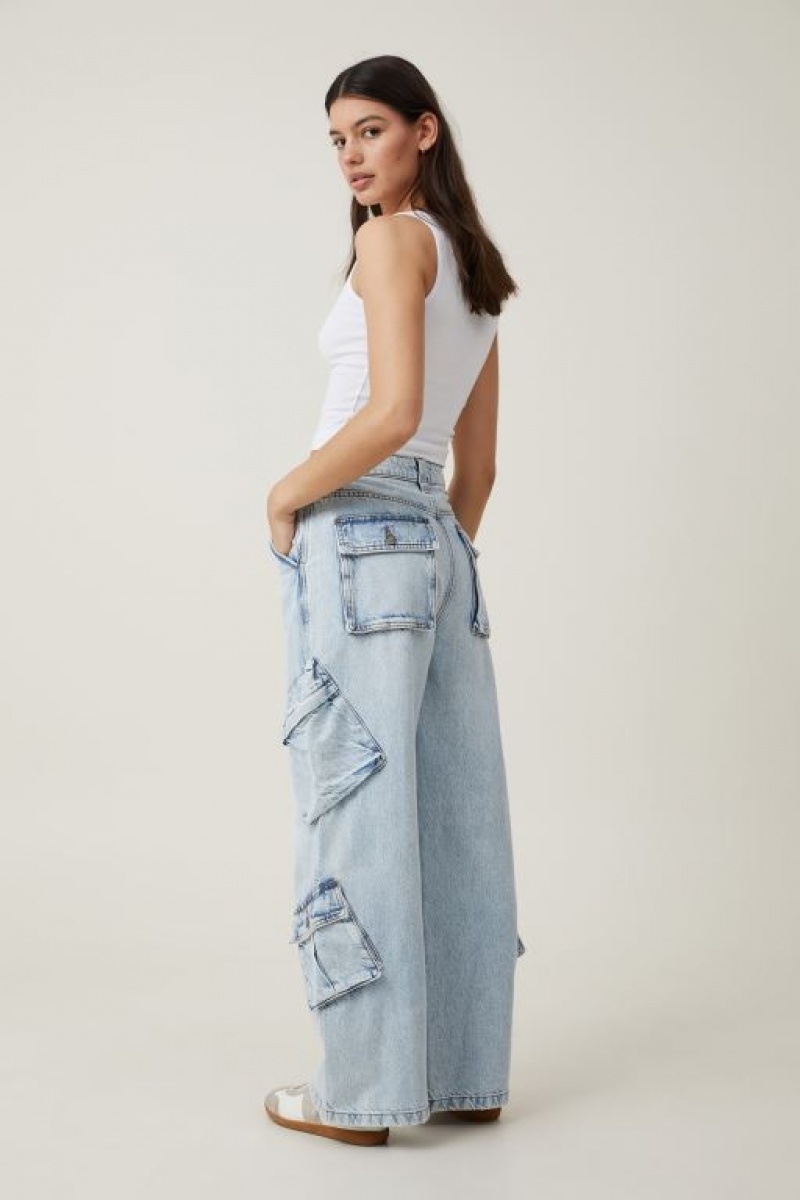 Jeans Cotton On Cargo Super Baggy Mujer Azules | xXLjgcZfmoS