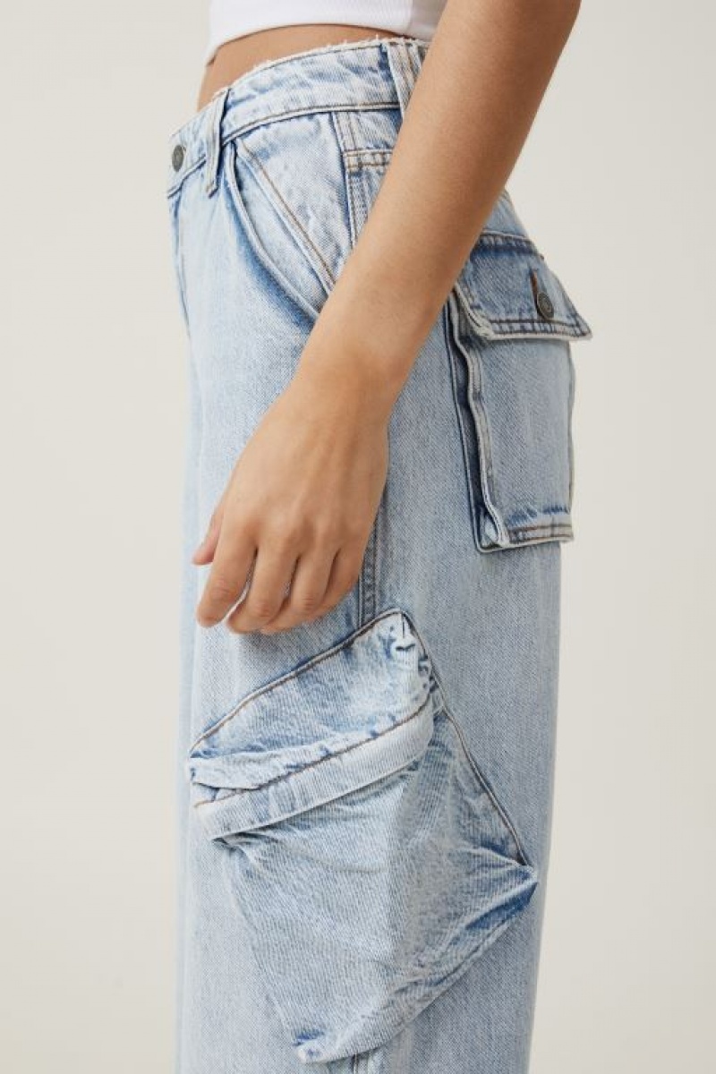 Jeans Cotton On Cargo Super Baggy Mujer Azules | xXLjgcZfmoS