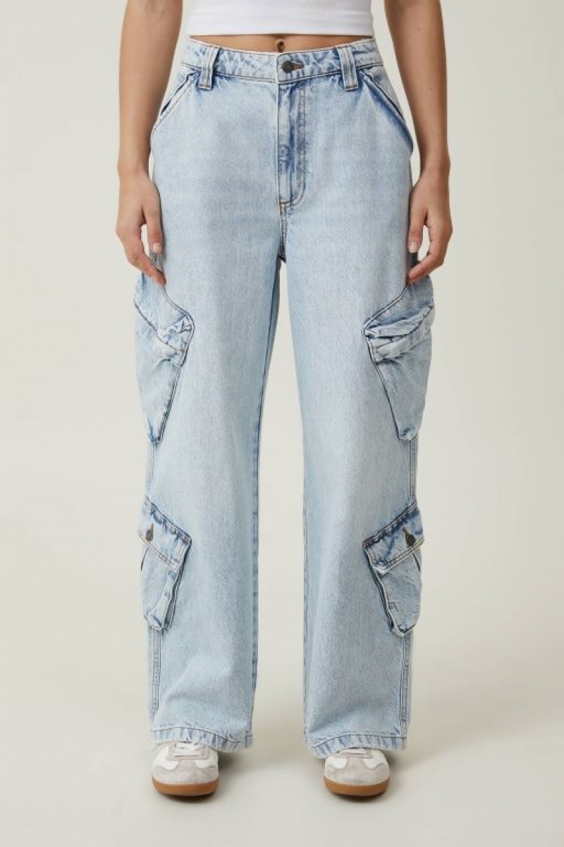 Jeans Cotton On Cargo Super Baggy Mujer Azules | xXLjgcZfmoS