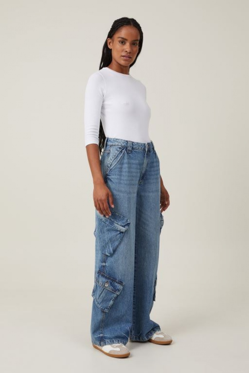 Jeans Cotton On Cargo Super Baggy Mujer Azules | sE4ieAsMVGZ