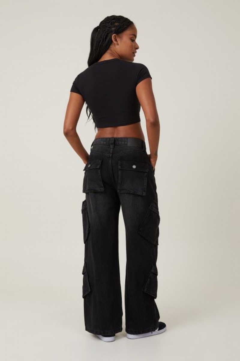 Jeans Cotton On Cargo Super Baggy Mujer Negras | eOaNZmIuJVf