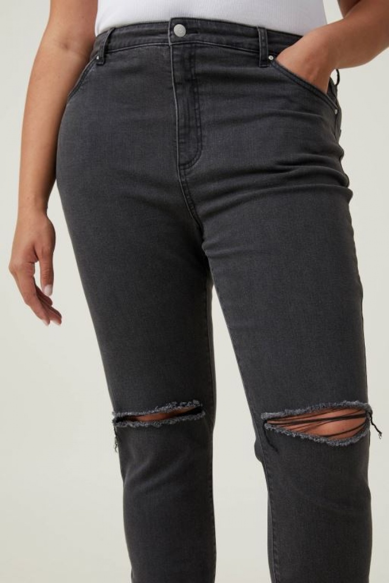 Jeans Cotton On Curvy High Stretch Flaco Mujer Negras | F9tgEBAR6Py