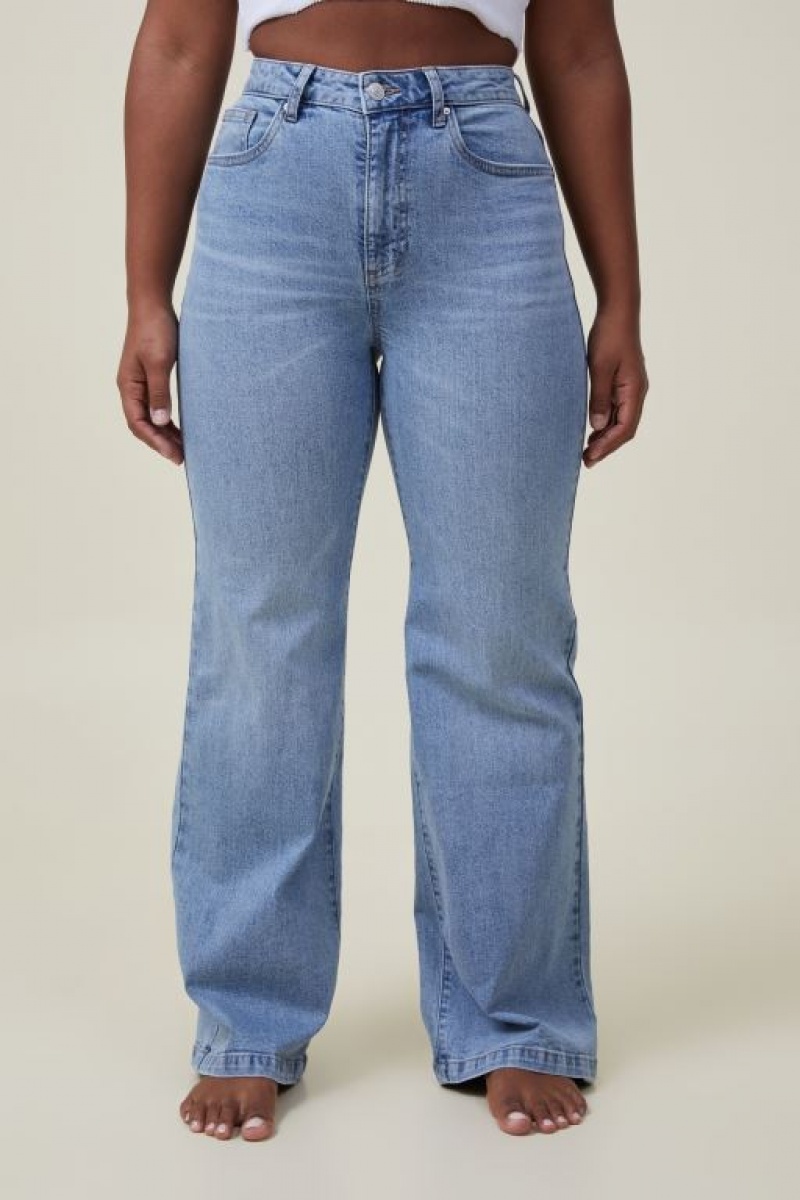 Jeans Cotton On Curvy Stretch Anchos Mujer Azules | 4Kp0Rknzn5k