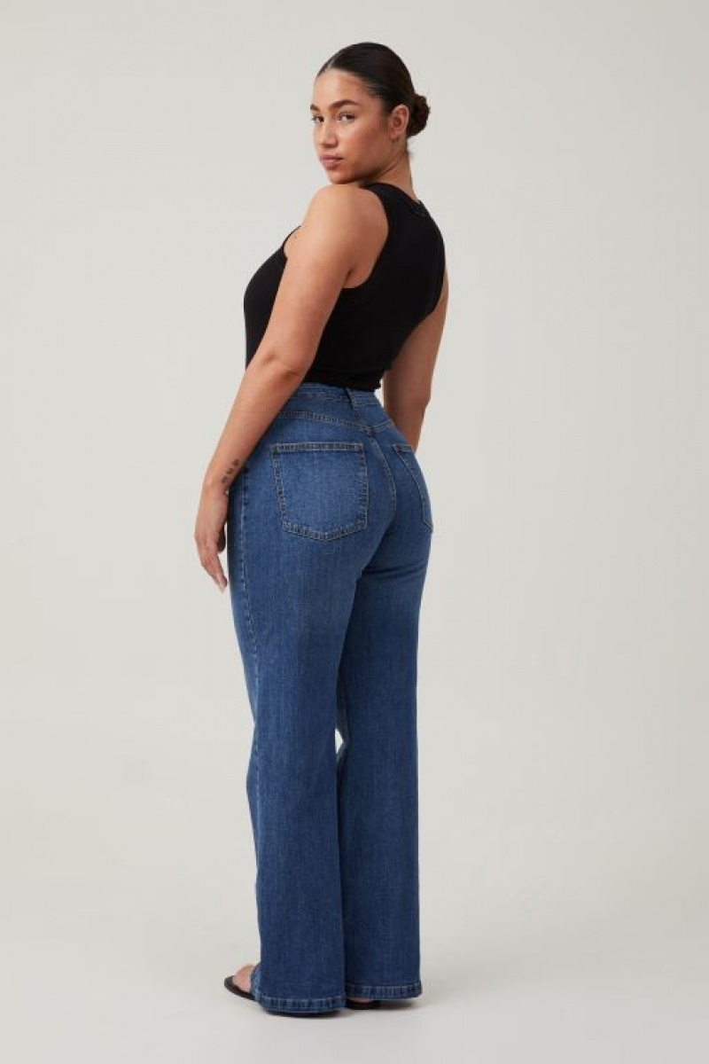 Jeans Cotton On Curvy Stretch Anchos Mujer Azules | NmqjSzB57yp