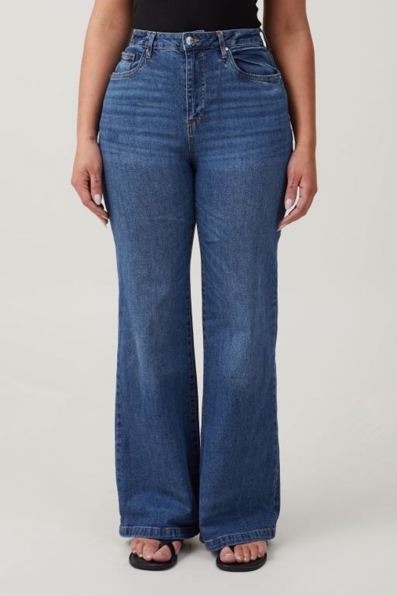 Jeans Cotton On Curvy Stretch Anchos Mujer Azules | NmqjSzB57yp