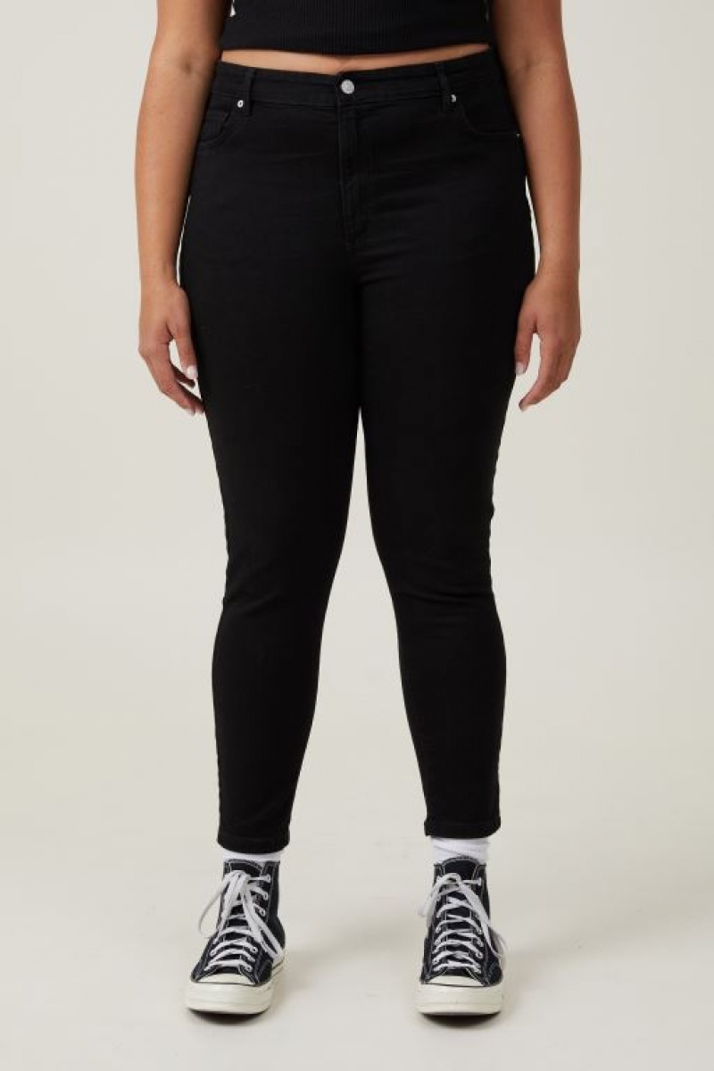 Jeans Cotton On High Rise Flaco Mujer Negras | W7jcoOIHx8i