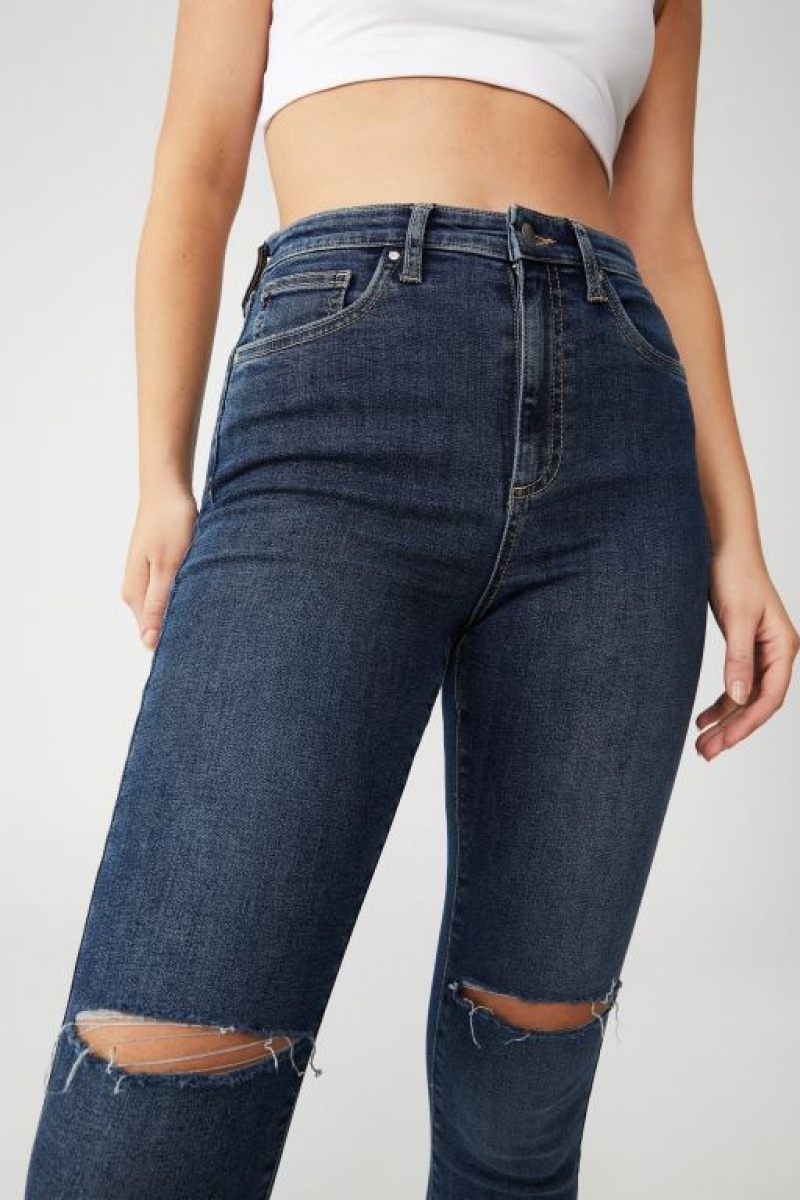 Jeans Cotton On Luxe Flaco Mujer Azules | hTkoB8Wmwis