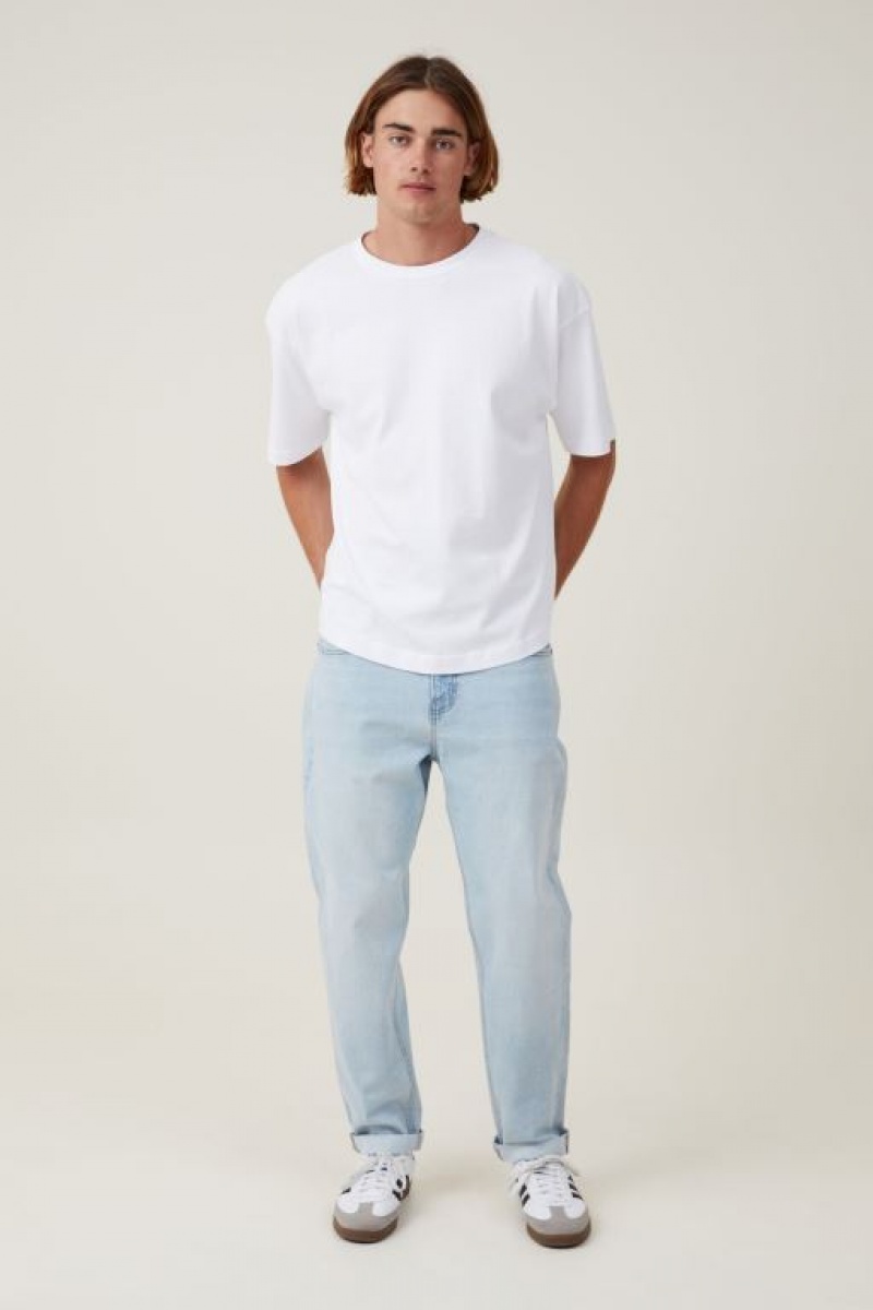 Jeans Cotton On Relaxed Tapered Hombre Blancas Azules | IptJCodVRJv