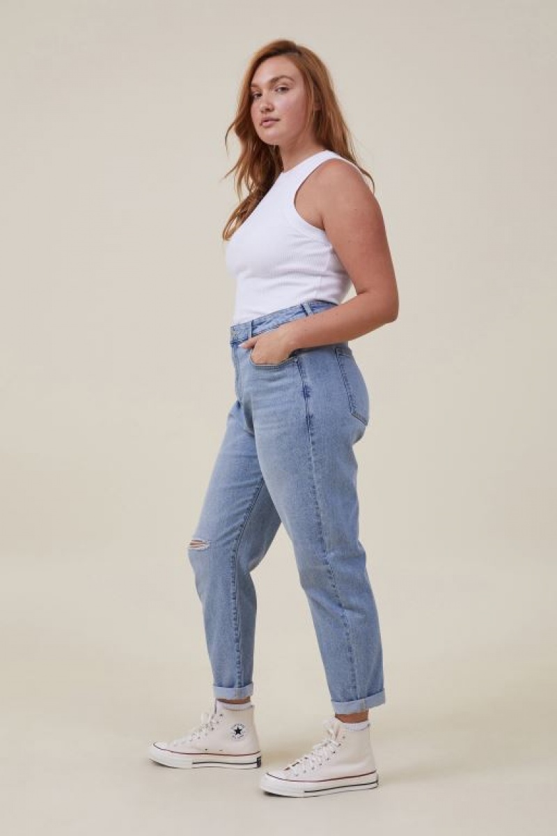 Jeans Cotton On Stretch Mom Mujer Azules | nhGHV9oYaQ0