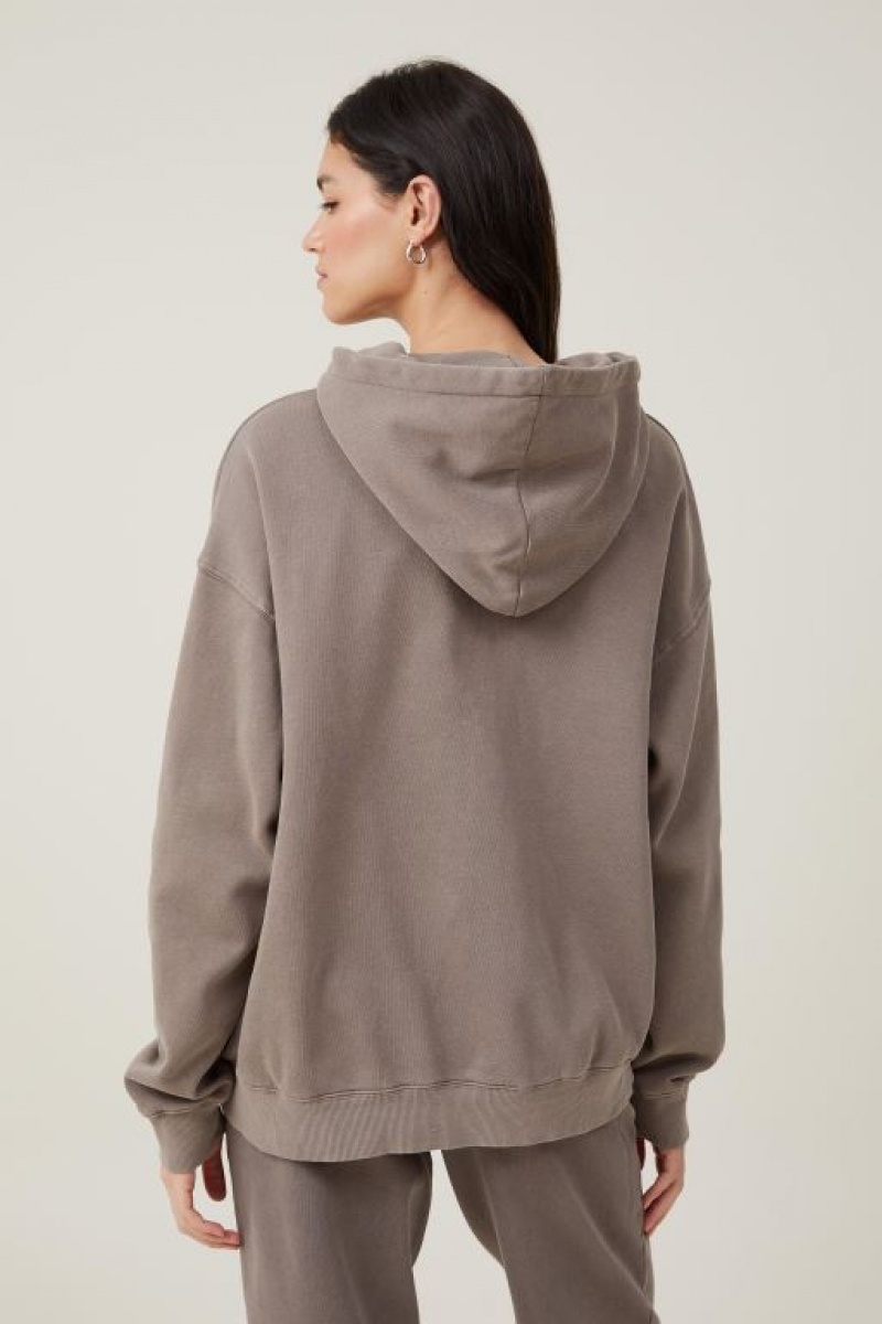 Jerséis Cotton On Classic Washed Hoodie Mujer Beige | 9SS7VC7OBOW