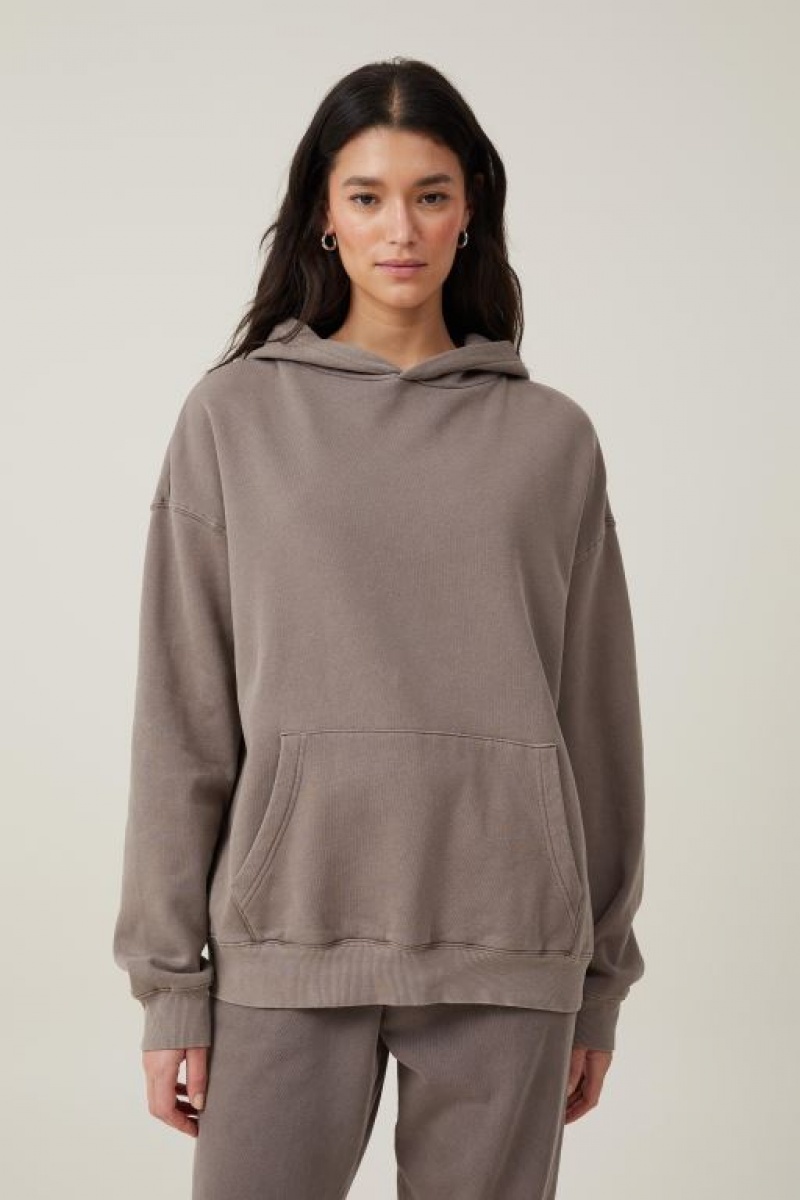 Jerséis Cotton On Classic Washed Hoodie Mujer Beige | 9SS7VC7OBOW