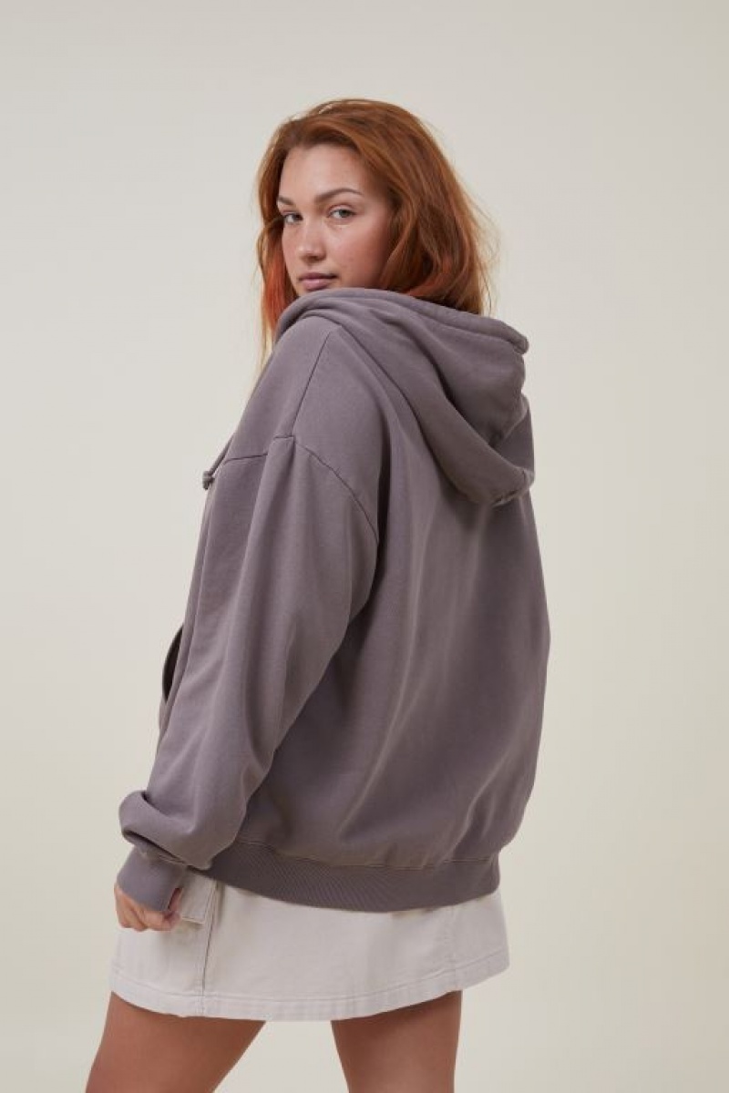 Jerséis Cotton On Classic Washed Zip-Through Hoodie Mujer Beige | FA3wHr8bJaV