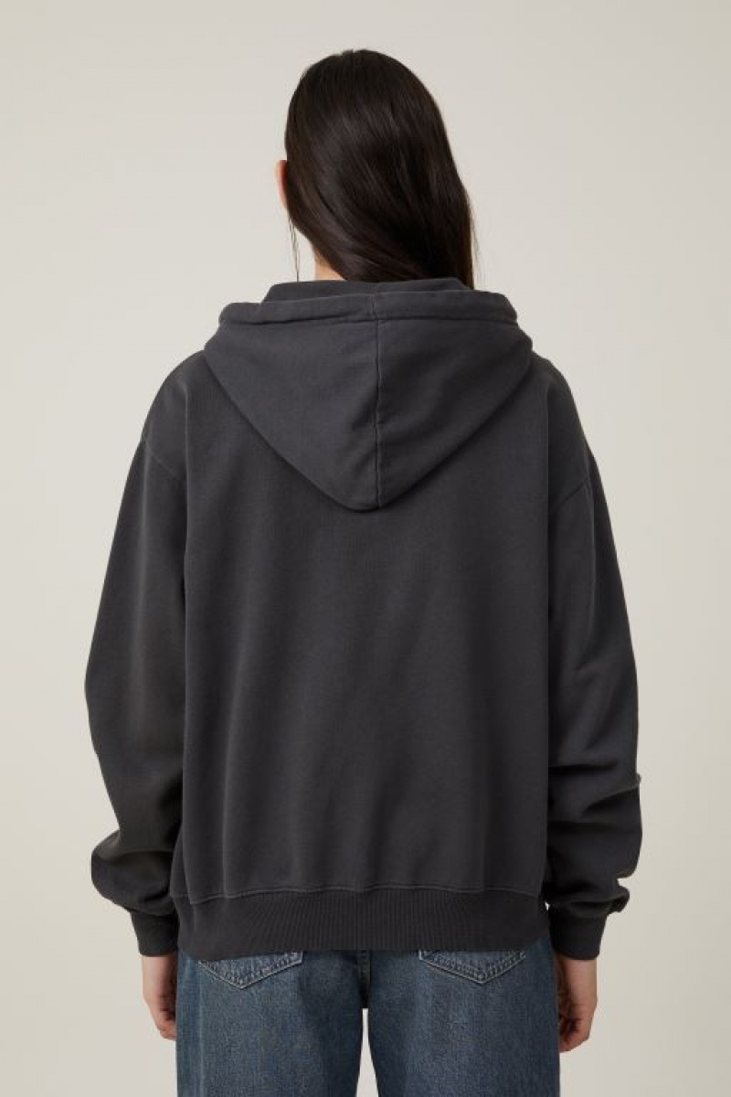 Jerséis Cotton On Classic Washed Zip-Through Hoodie Mujer Negras | jvU500vLOnh