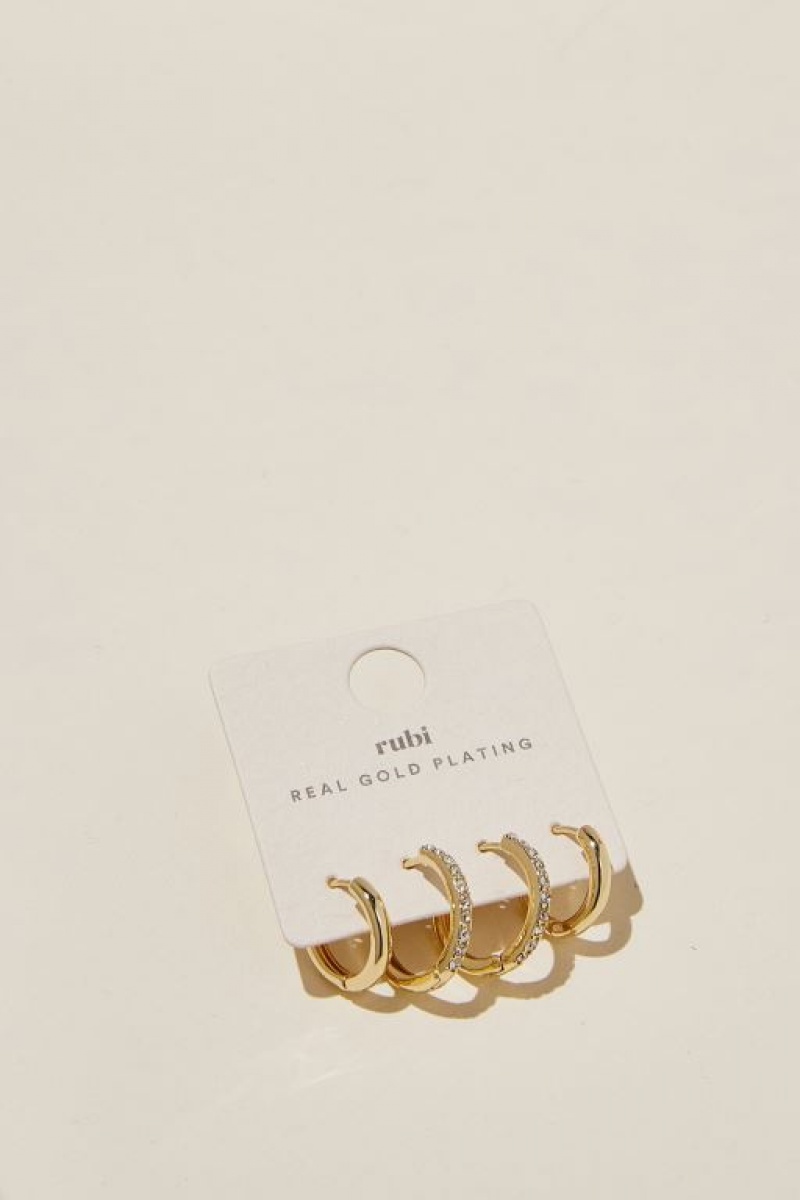 Joyería Cotton On 2Pk Mid Earring Mujer Doradas | 15eT5YtyFi5