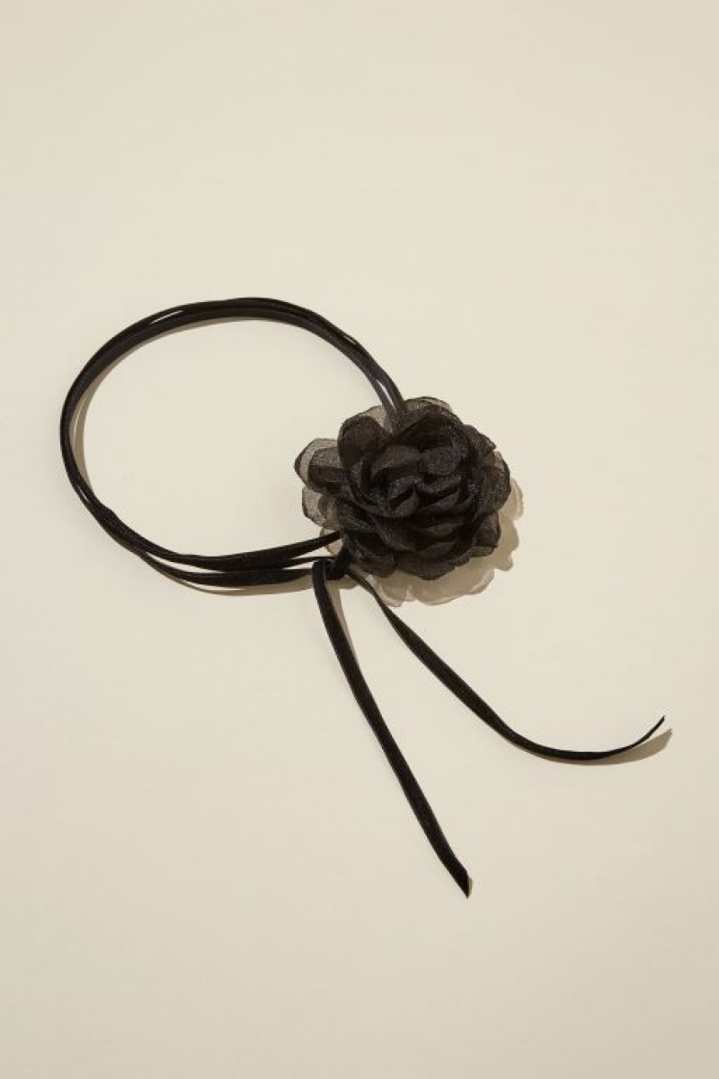 Joyería Cotton On Choker Necklace Mujer Negras Flores | RpwlqRtNmyx