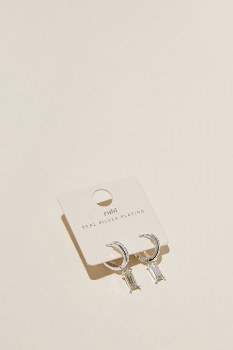 Joyería Cotton On Huggie Hoop Earring Mujer Plateadas | ry9ff59Nlmy