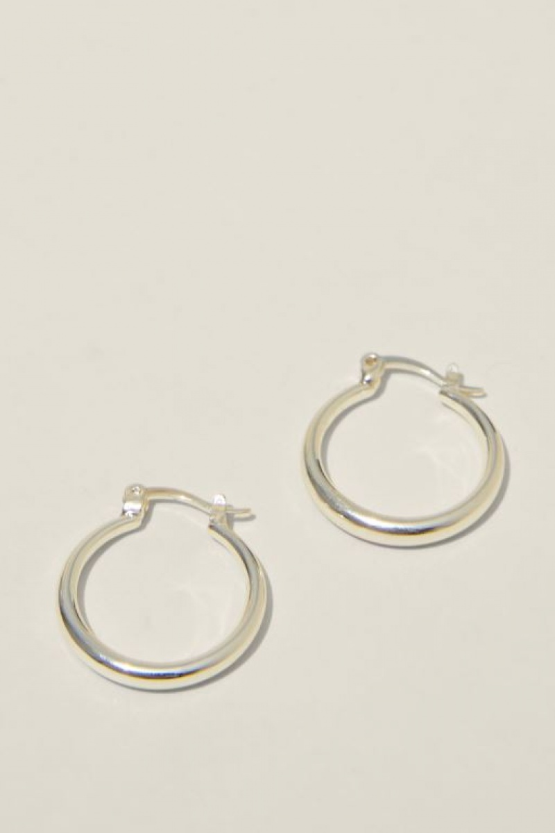 Joyería Cotton On Mid Hoop Earring Mujer Plateadas | GrmMWrceoTi